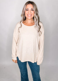Textured Long Sleeve Top