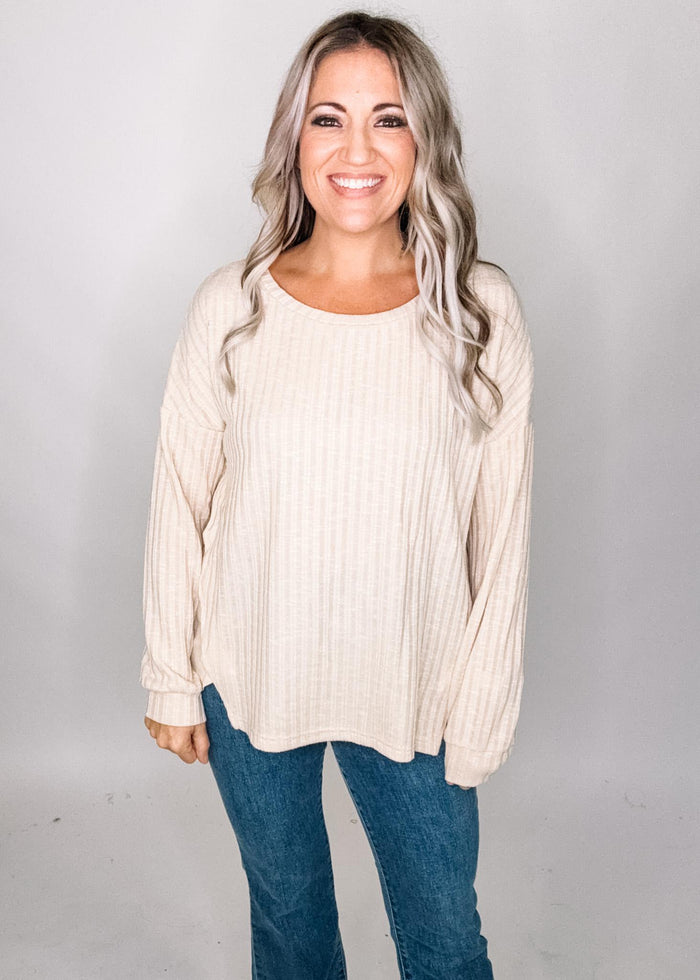 Textured Long Sleeve Top