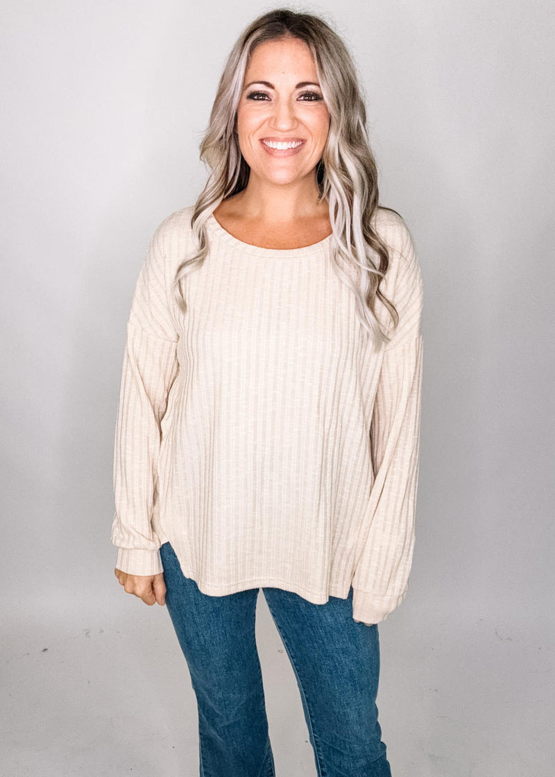 Textured Long Sleeve Top