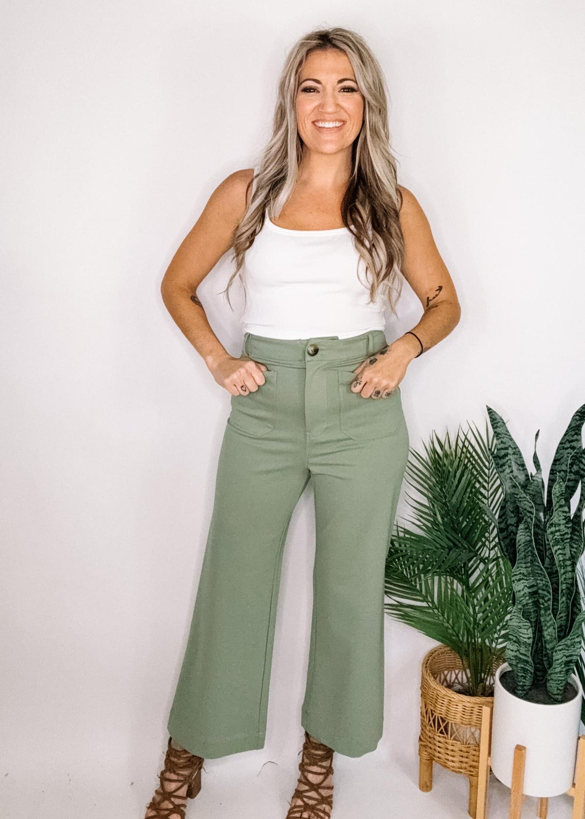 High Waisted Chunky Crop Pant