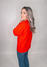 Reindeer Sequin Sweater with Pearl Details