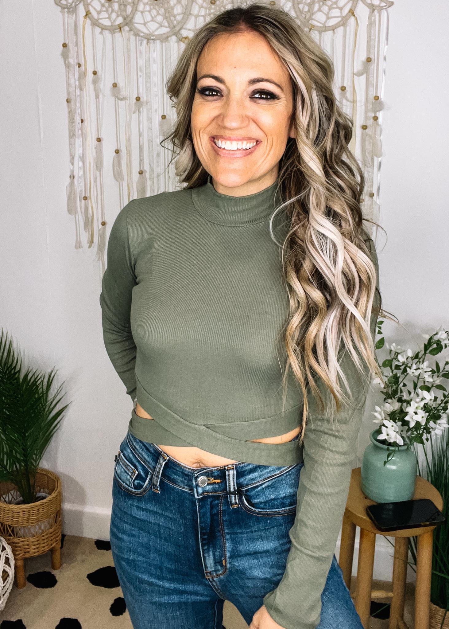 Cross Wrap Cut Out Top – The Teal Eagle Boutique