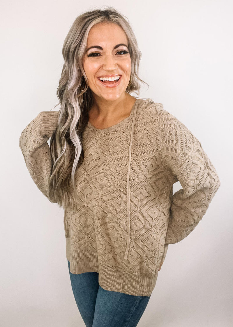 Light Mocha Patterned Hoodie