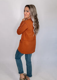 Chestnut Faux Stitch Cardigan