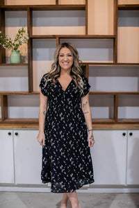 Ditsy Floral Grecian Midi Dress