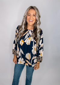 Midnight Floral Blouse