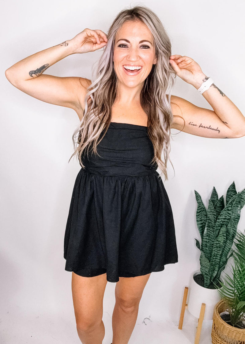 Black Babydoll Tube Top Romper