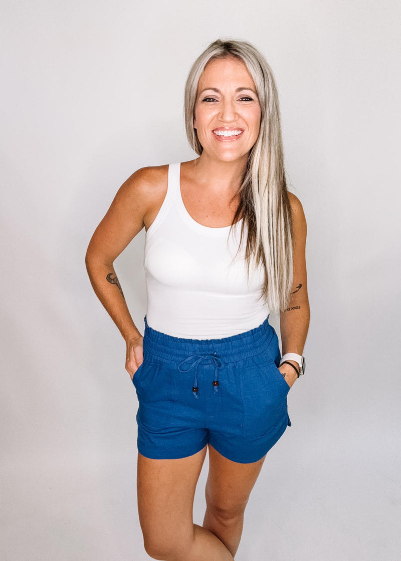 Linen Paper Bag Drawstring Shorts