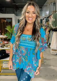 Lagoon Smocked Top