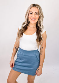 High Waist Casual Skort