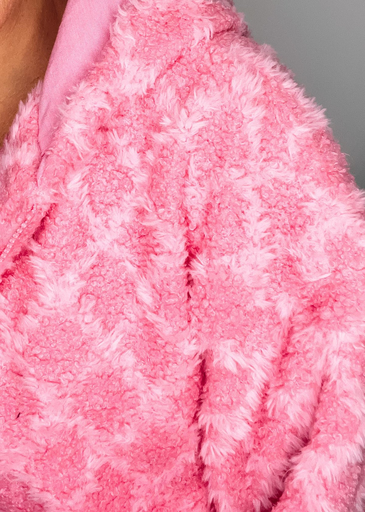 Oversized Fuzzy Fur Textured Knit Hooded Jacket