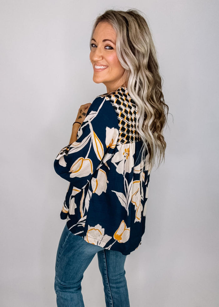 Midnight Floral Blouse
