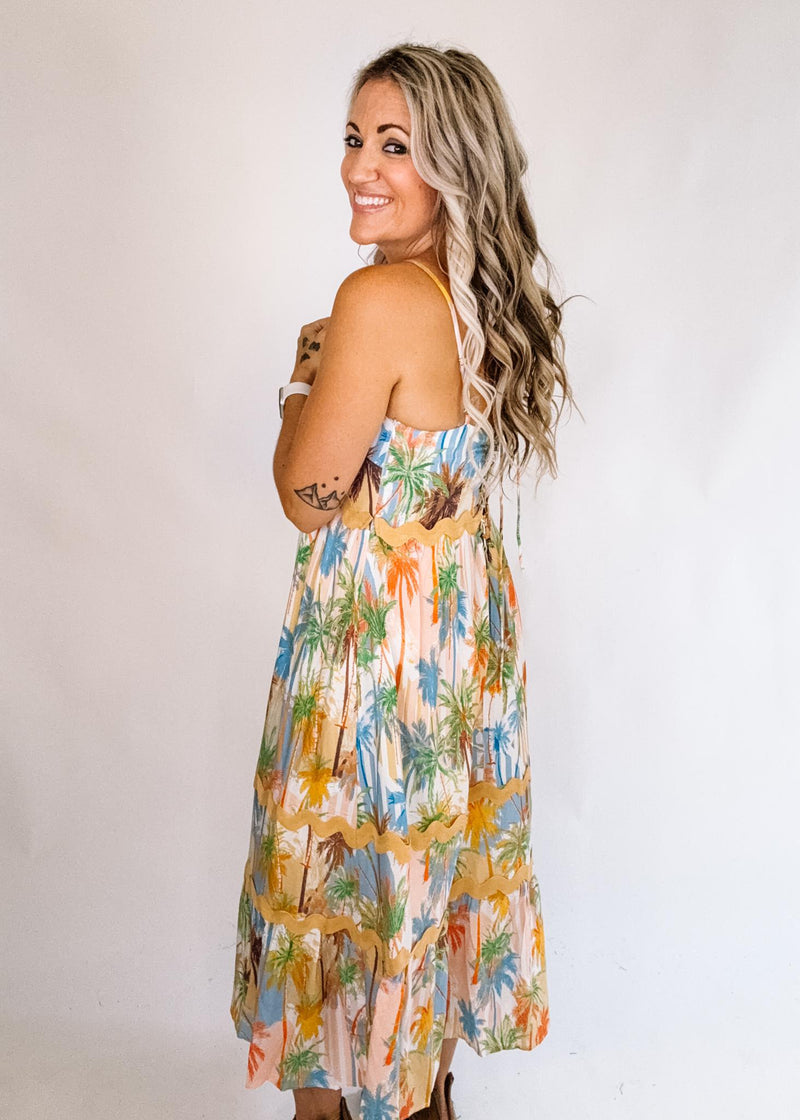 Taupe Tropical Maxi Dress