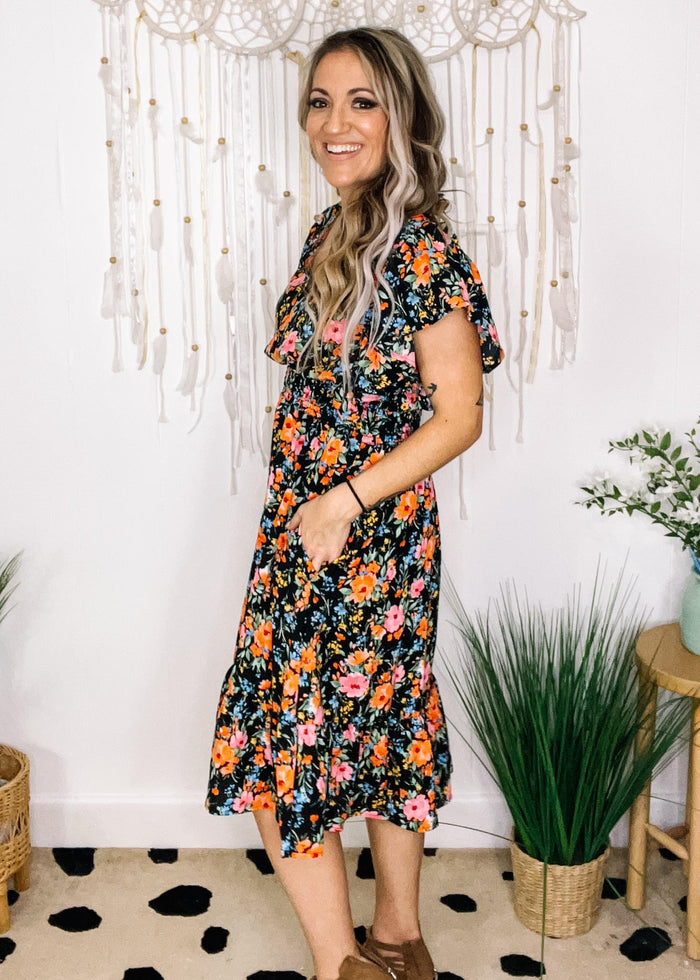 Sarah Fit and Flare Floral Midi Dress