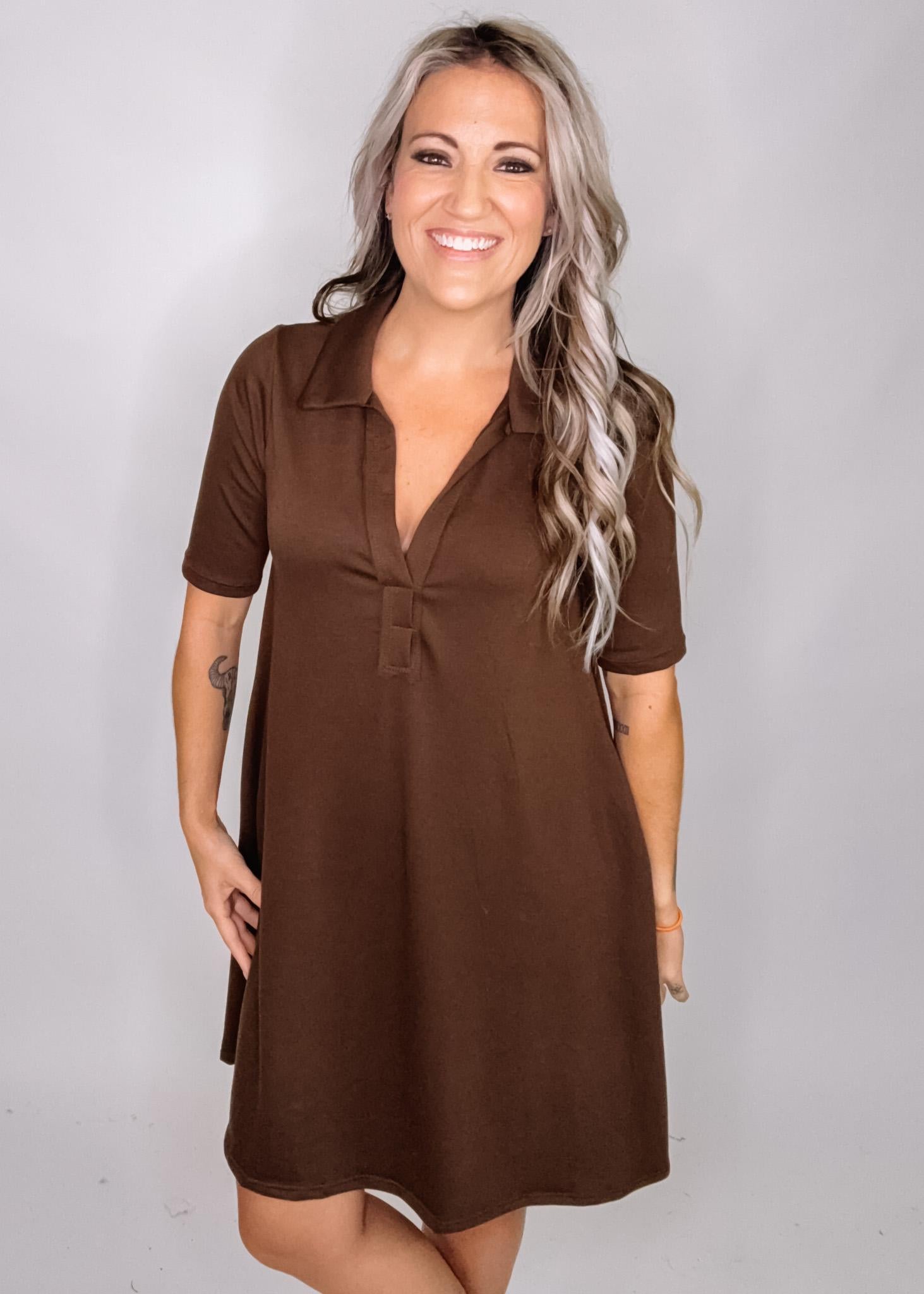 Half Sleeve Polo Mini Dress – The Teal Eagle Boutique
