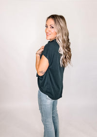 Midnight Drape Neck Blouse