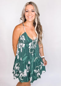 Jade Floral Smocked Mini Dress