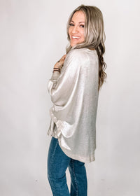 Metallic Shimmer Poncho Top