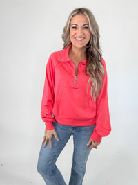 High Neck Half Zip Sweatshirt