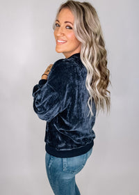 Midnight Mock Neck Long Sleeve Knit Top