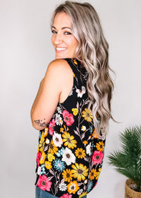 Colorful Floral Babydoll Top
