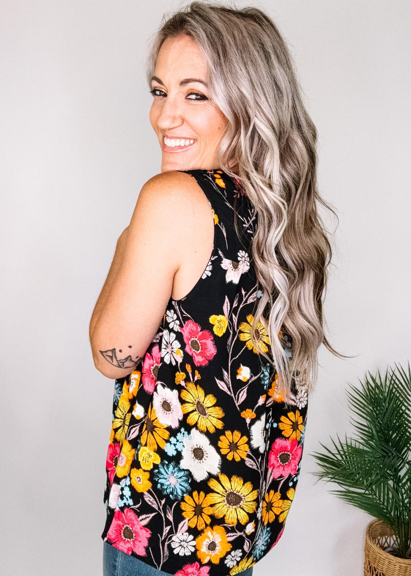 Colorful Floral Babydoll Top