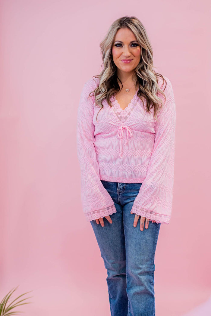 Lace Trim Boho Bell Blouse