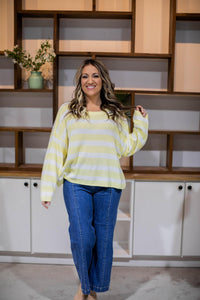 Butter Yellow White Knit Stripe