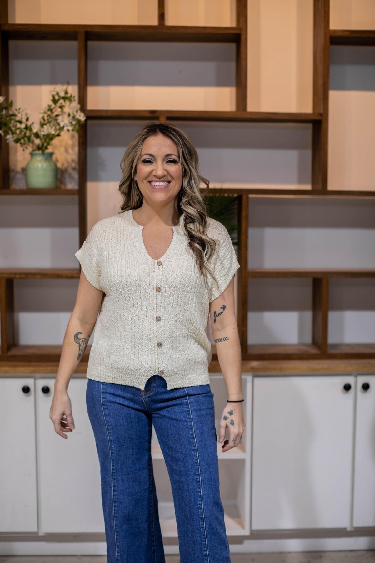 Texture Classic Knit with Buttons