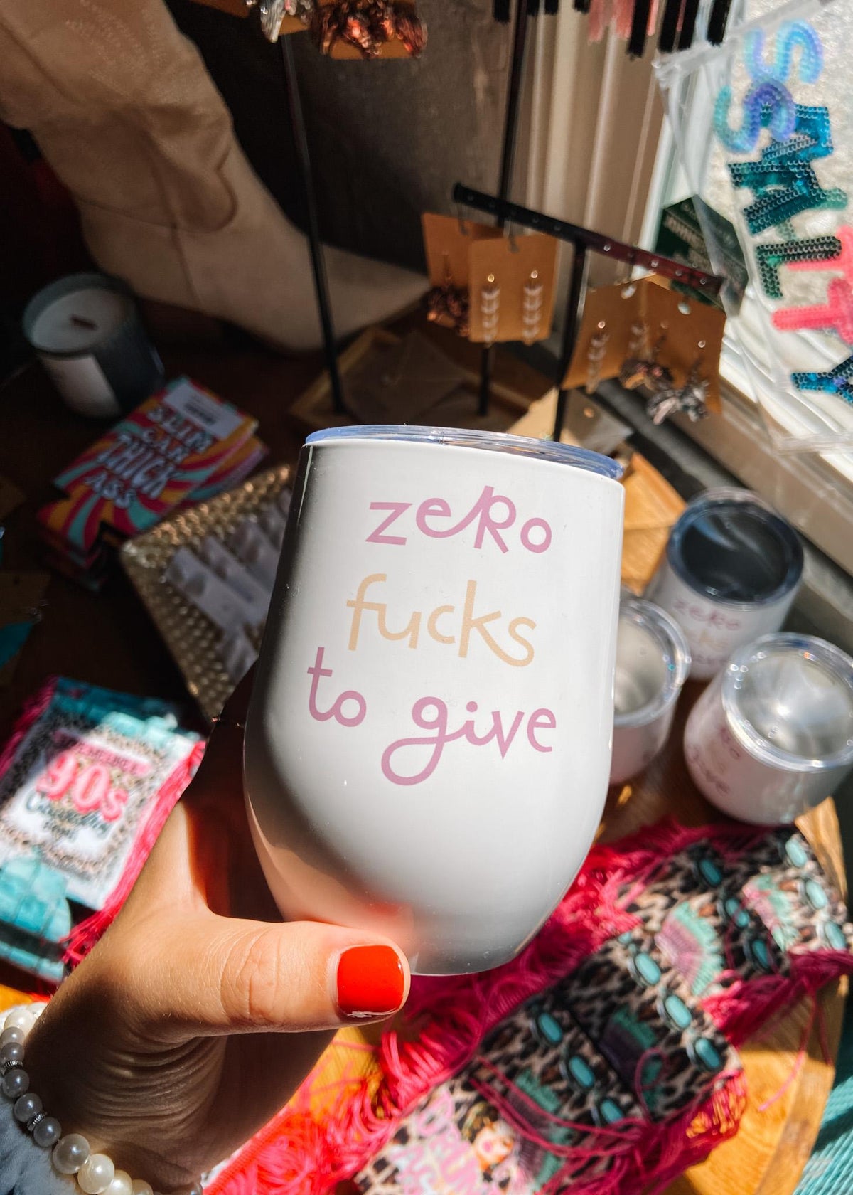 Zero Fucks To Give Wine Cup