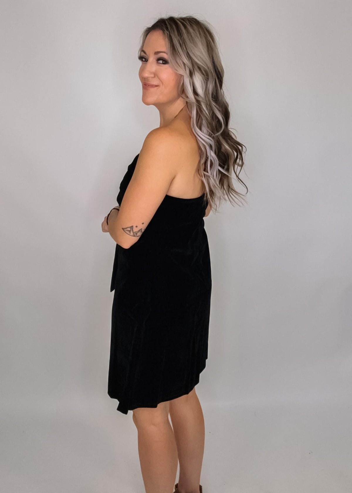 Black Velvet Mini Dress