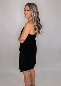 Black Velvet Mini Dress