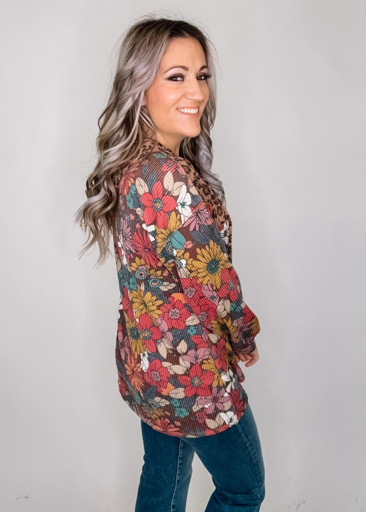 Animal Print Floral Combo Hoodie