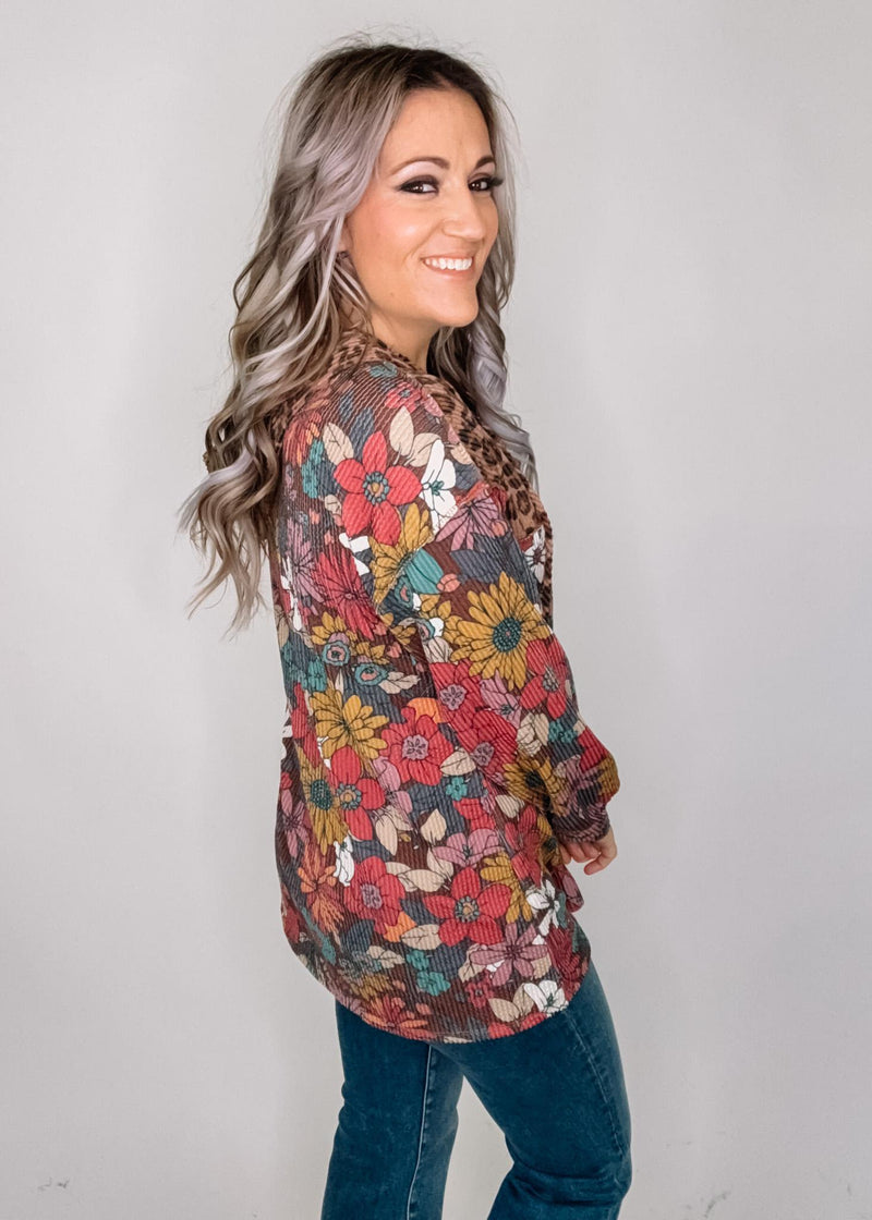 Animal Print Floral Combo Hoodie