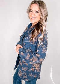 BLACK FRIDAY- Blue Floral Button Down