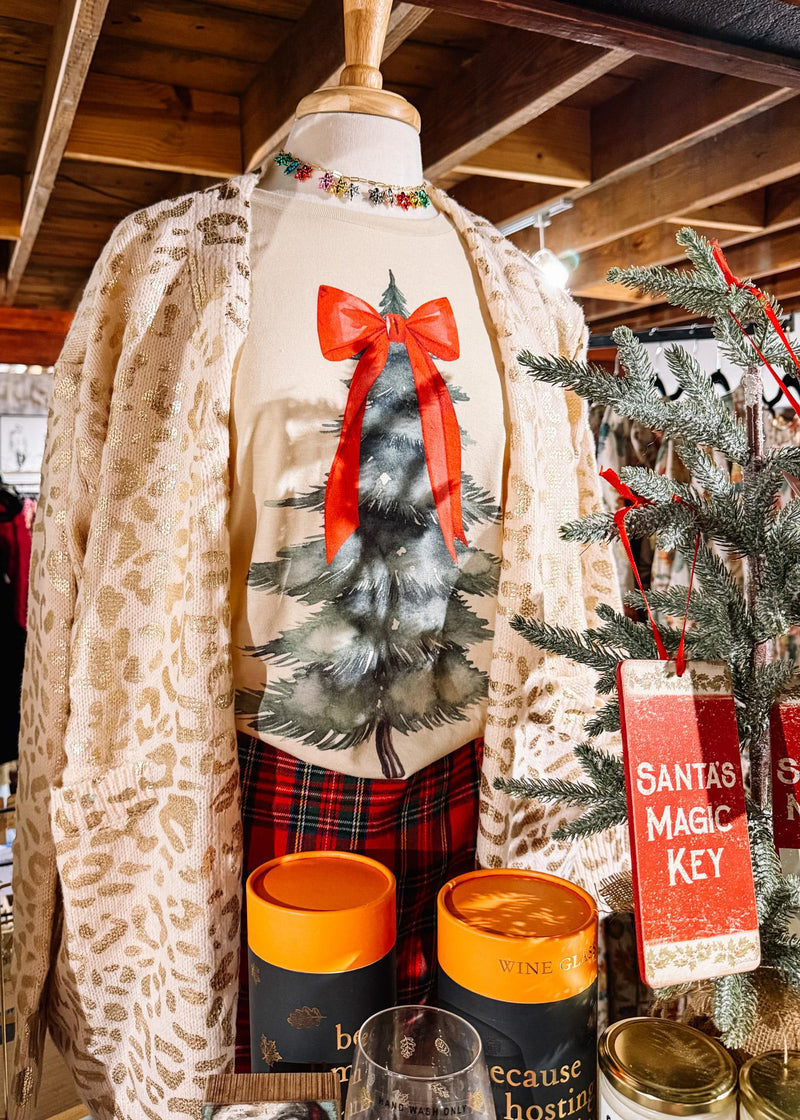 Christmas Red Bow Holiday Tree T-shirt