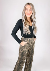 Leopard Denim Flares