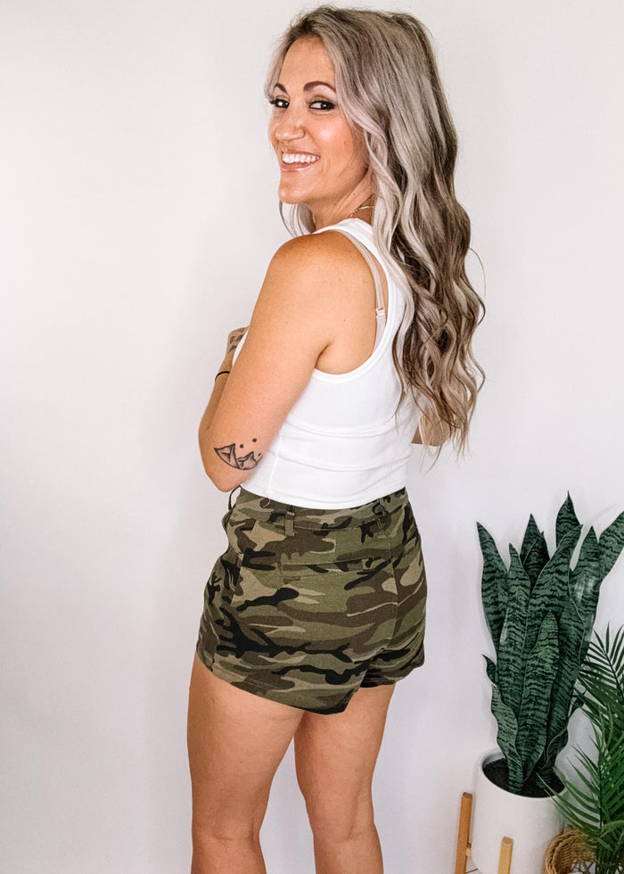 Olive Camouflage Shorts