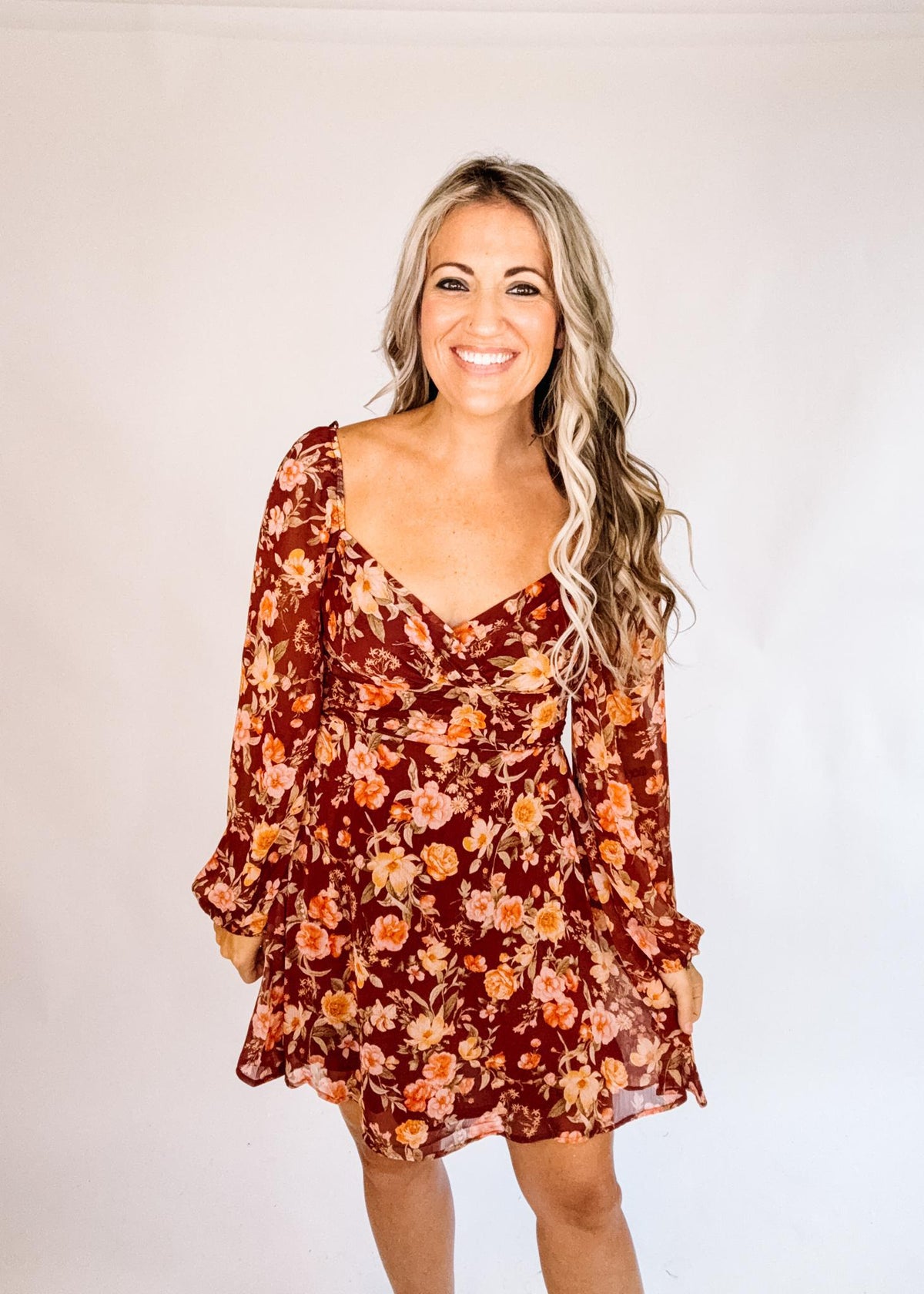 Floral Chiffon Mini Dress