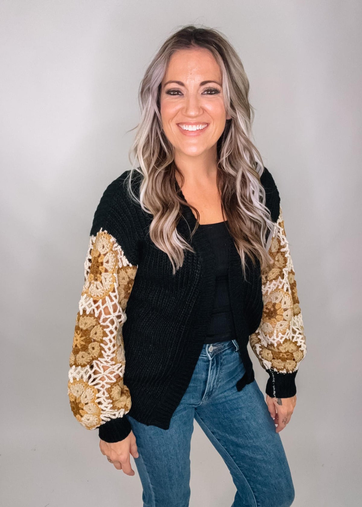 Crochet Sleeve Cardigan