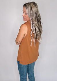 Clay Cowl Neck Sleeveless Top
