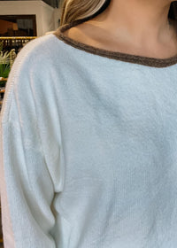 Ivory One Shoulder Long Sleeve Top