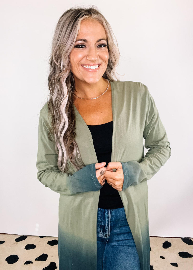 Lightweight Ombre Duster with Side Slits