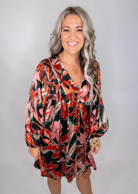 Black Floral Blouse Dress