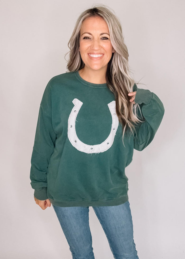 Vintage Washed Horseshoe Pullover