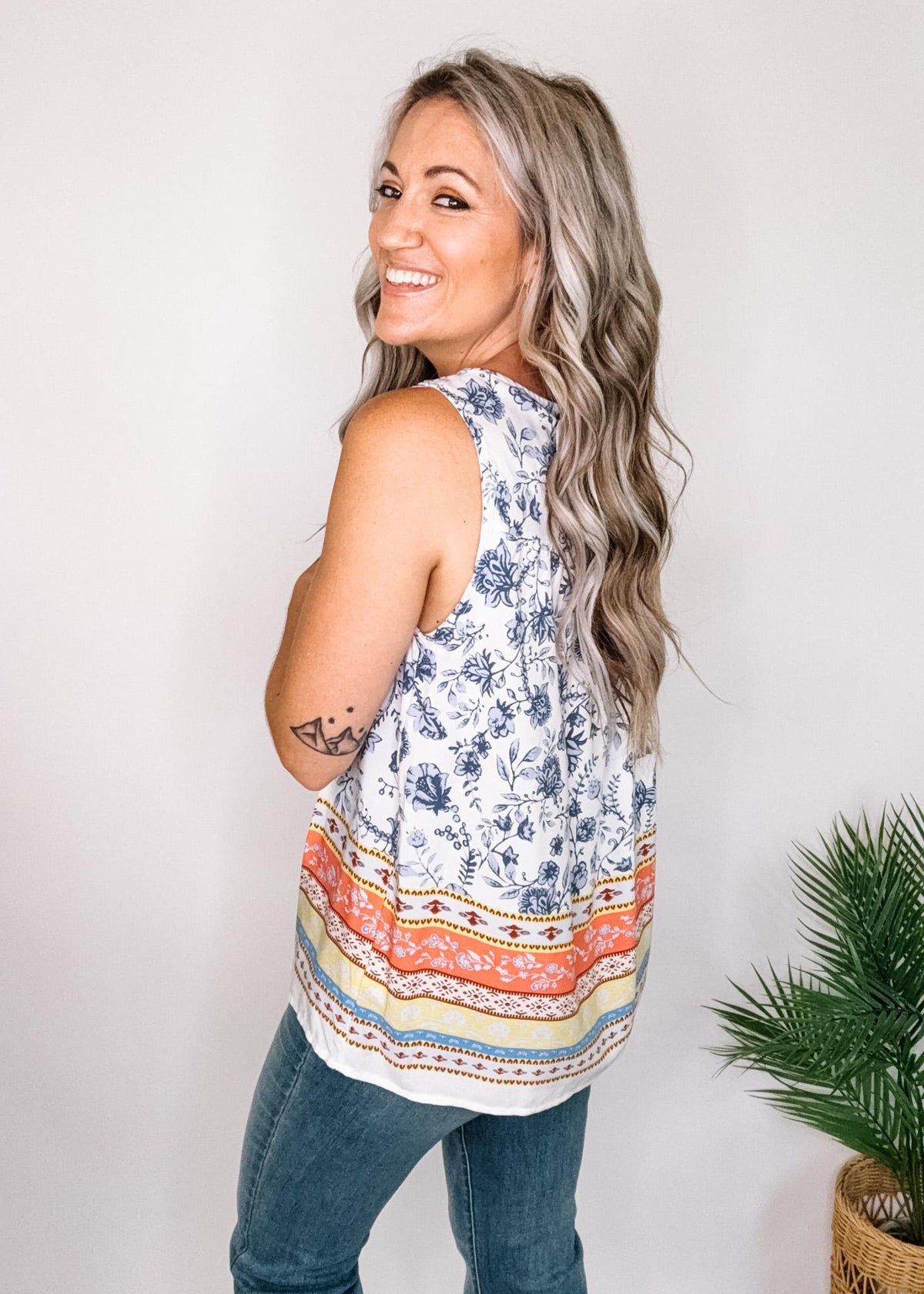 Floral Mix Print Babydoll Top