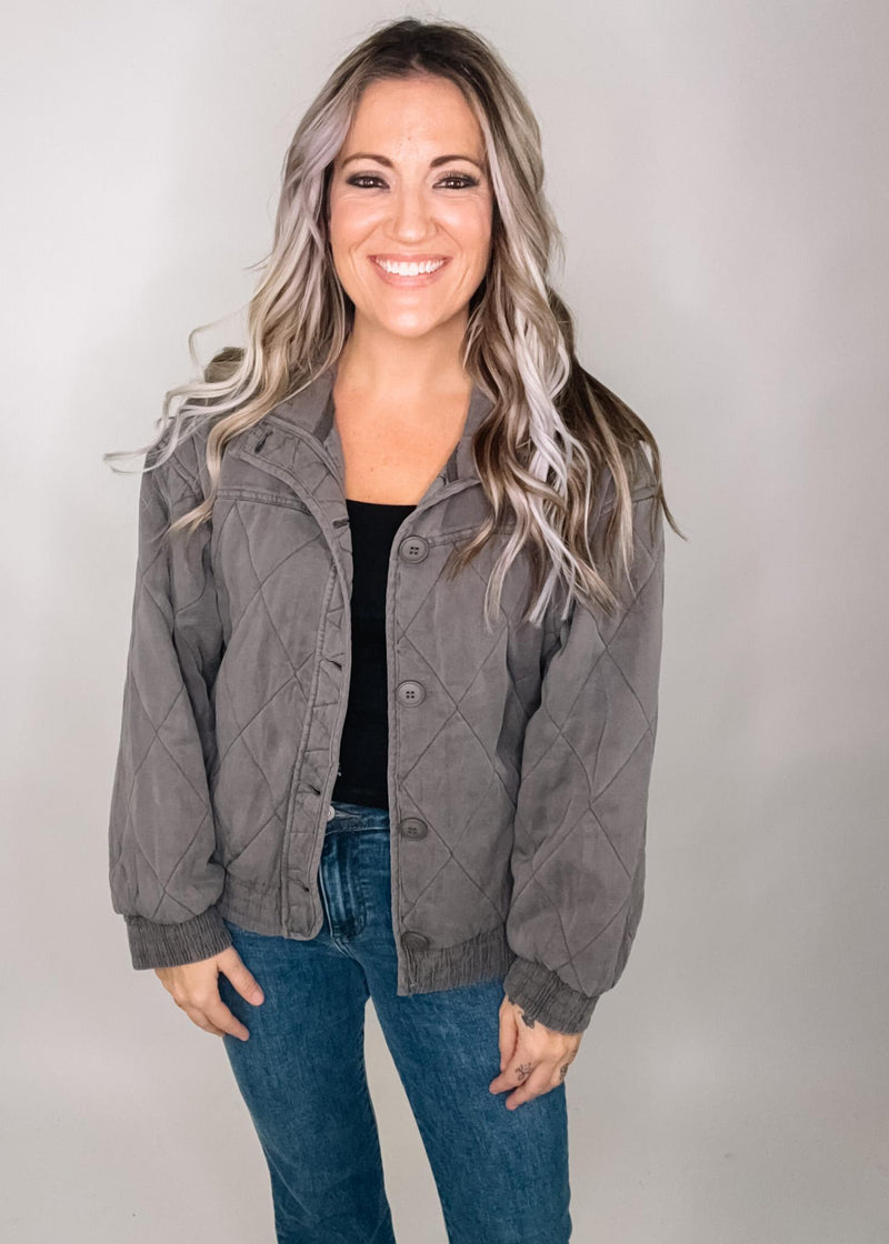 Charcoal Quilted Jacket