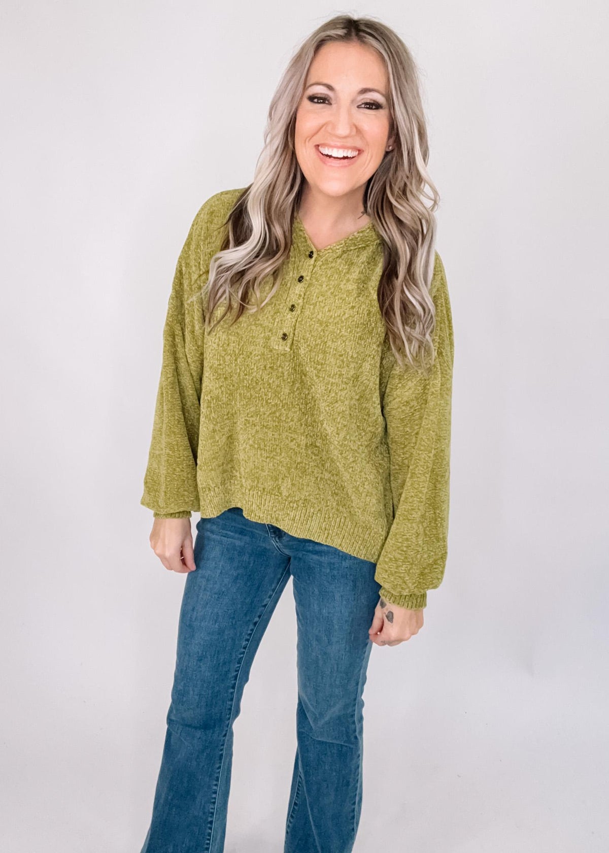 Soft Knit Henley Hoodie