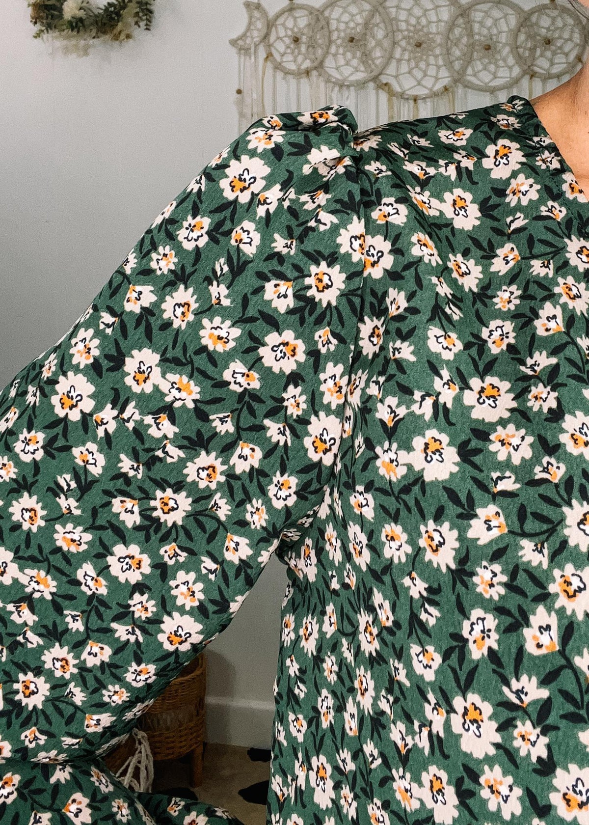 Classic Green Floral Blouse