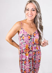 Boho Printed Sleeveless Jumpsuit